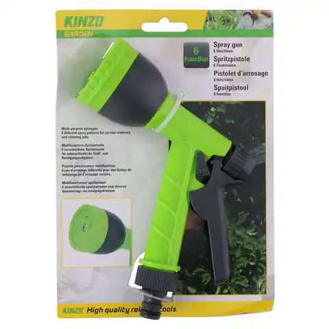 ⁨Kinzo - Wielofunkcyjny pistolet zraszający do podlewania ogrodu (6 funkcji)⁩ w sklepie Wasserman.eu