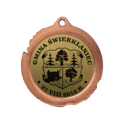 ⁨Medal metalowy z grawerowaniem na laminacie⁩ w sklepie Wasserman.eu