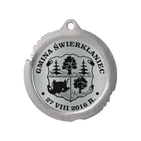 ⁨Medal metalowy z grawerowaniem na laminacie⁩ w sklepie Wasserman.eu