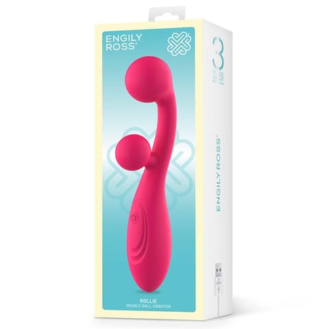 ⁨Rollie Double Ball Vibrator USB Silicone Pink Cl50⁩ w sklepie Wasserman.eu