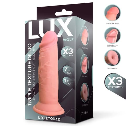 ⁨Wolf Triple Texture Dildo 7" Skin Colour TPE Cl,24⁩ w sklepie Wasserman.eu