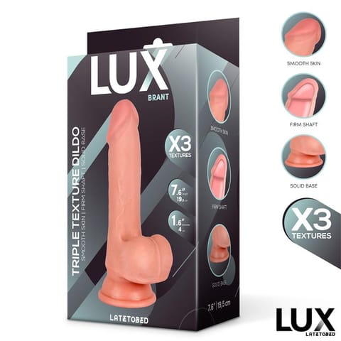 ⁨Brant Triple Texture Dildo w/Balls 7,6" Skin Cl,12⁩ w sklepie Wasserman.eu