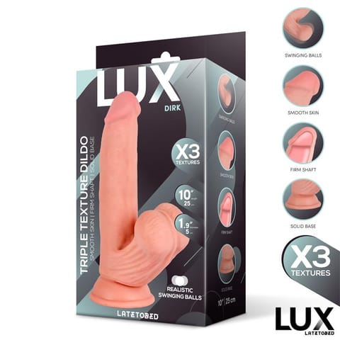 ⁨Dirk Triple Texture Dildo w/Swing Balls 10" Cl,10⁩ w sklepie Wasserman.eu