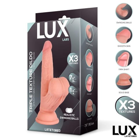 ⁨Lars Triple Texture Dildo w/Swing Balls 7,6" Cl,12⁩ w sklepie Wasserman.eu