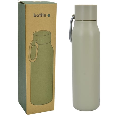 ⁨TERMOS BUTELKA TERMICZNA 550ML Z KARABIŃCZYKIEM BEŻOWA STAMINA⁩ w sklepie Wasserman.eu