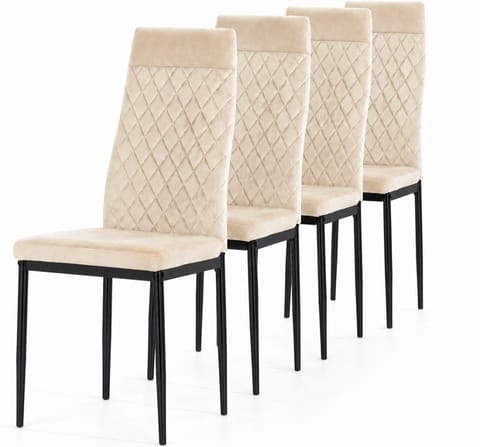 ⁨Krzesło tapicerowane zestaw 4x VALVA CARO VELVET BEIGE⁩ w sklepie Wasserman.eu