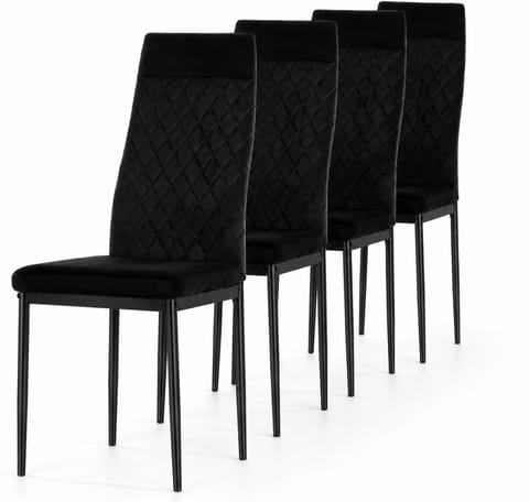 ⁨Krzesło tapicerowane zestaw 4x VALVA CARO VELVET BLACK⁩ w sklepie Wasserman.eu