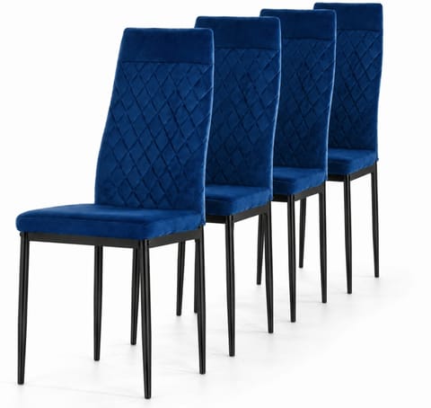 ⁨Krzesło tapicerowane zestaw 4x VALVA CARO VELVET BLUE⁩ w sklepie Wasserman.eu