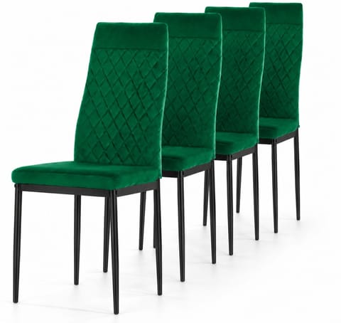 ⁨Krzesło tapicerowane zestaw 4x VALVA CARO VELVET GREEN⁩ w sklepie Wasserman.eu