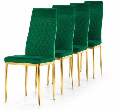 ⁨Krzesło tapicerowane zestaw 4x VALVA CARO VELVET GREEN GOLD⁩ w sklepie Wasserman.eu