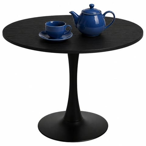 ⁨Stół okrągły VICTORY BLACK WOOD 70 cm SMOKE SLIM⁩ w sklepie Wasserman.eu