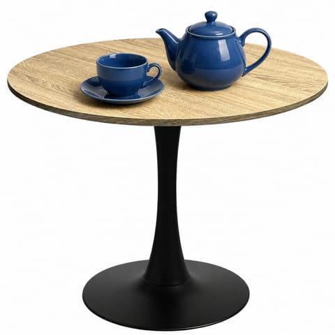 ⁨Stół okrągły VICTORY LIGHT WOOD 70 cm SMOKE SLIM⁩ w sklepie Wasserman.eu