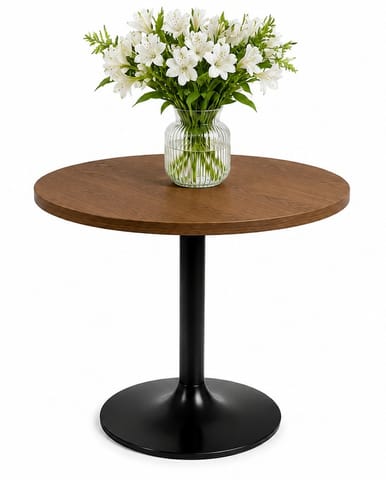 ⁨Stół okrągły VICTORY STR BROWN WOOD 70 cm SMOKE⁩ w sklepie Wasserman.eu
