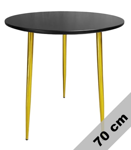 ⁨Stół okrągły VINCI BLACK 70 cm GOLD II GATUNEK⁩ w sklepie Wasserman.eu