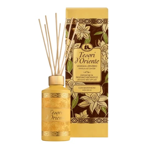 ⁨Tesori d'Oriente Vaniglia e Zenzero del Madagascar Dyfuzor Aromatyczny z Patyczkami Wanilia z Madagaskaru i Imbir 200 ml⁩ w sklepie Wasserman.eu