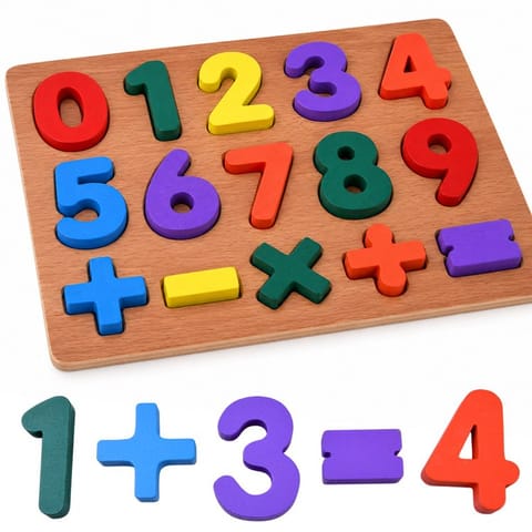 ⁨Puzzle drewniane CYFERKI matematyka - układanka edukacyjna 15ele ZA6238⁩ w sklepie Wasserman.eu