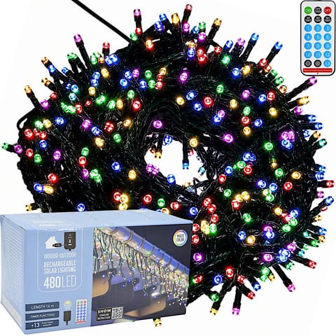 ⁨SOLARNY ŁAŃCUCH ŚWIETLNY 480 LED 13 FUNKCJI USB MULTIKOLOR⁩ w sklepie Wasserman.eu