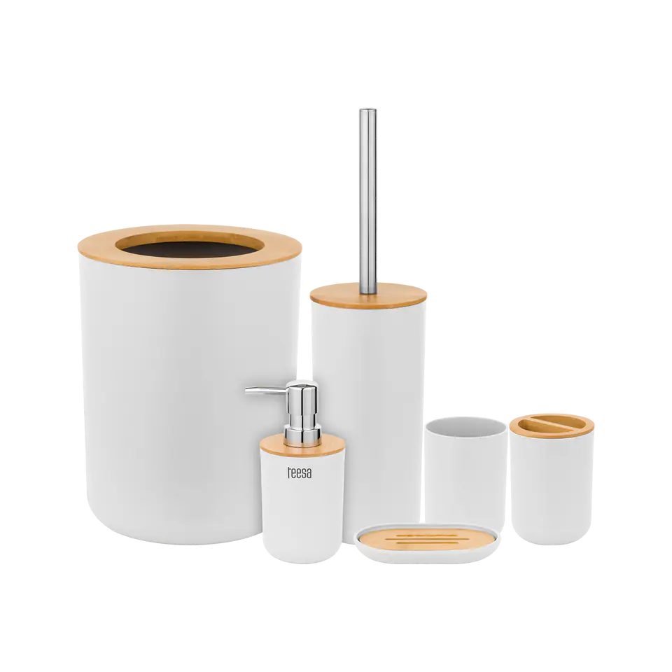 ⁨Bathroom accessories set (6 pcs.) white⁩ at Wasserman.eu