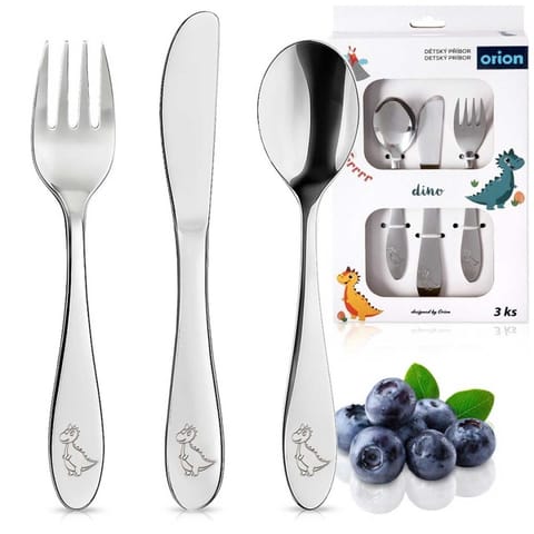 ⁨SZTUĆCE STALOWE DLA DZIECI ZESTAW 3 ELEM. DINO 145203⁩ w sklepie Wasserman.eu