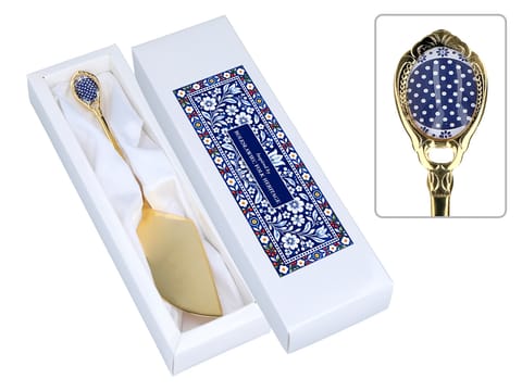 ⁨Łopatka do ciasta powlekana 24K złotem -  inspirowana ceramiką bolesławiecką (CARMANI)⁩ w sklepie Wasserman.eu