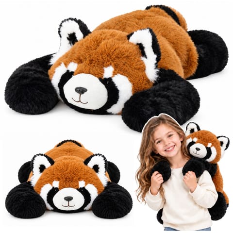⁨Pluszowa Panda Czerwona Przytulanka Maskotka Długie Łapy Czarno-Ruda 60cm⁩ w sklepie Wasserman.eu