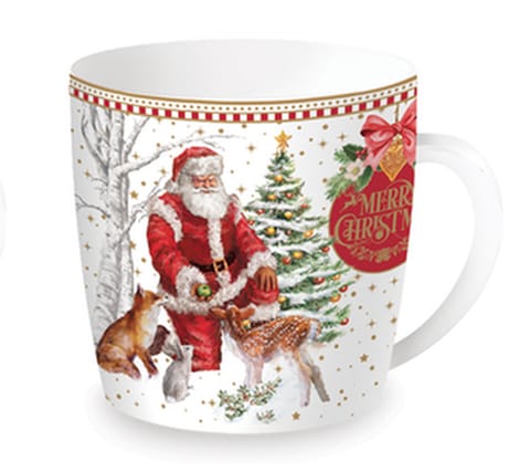 ⁨Święty Mikołaj i Zwierzęta Kubek Porcelanowy w Ozdobnej Puszce 350 ml⁩ w sklepie Wasserman.eu