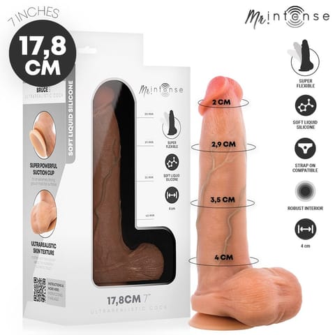 ⁨MR INTENSE - BRUCE S SILICONE DILDO WITH TESTICLES 17.8 CM -Ø- 4 CM⁩ w sklepie Wasserman.eu