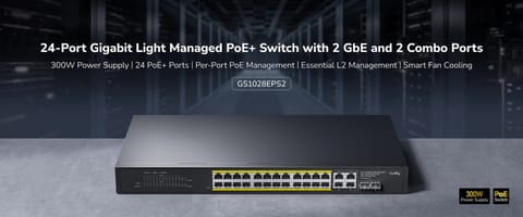 ⁨SWITCH POE GS1028EPS2 24-PORTOWY + 4X UPLINK + 2X SFP CUDY⁩ w sklepie Wasserman.eu