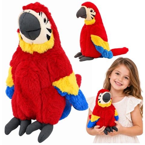 ⁨Pluszowa Papuga Ara Maskotka Miękka Przytulanka Czerwona 25 cm⁩ w sklepie Wasserman.eu