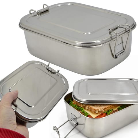 ⁨LUNCH BOX MENAŻKA STAL NIERDZEWNA 18X13x6,8CM EH⁩ w sklepie Wasserman.eu