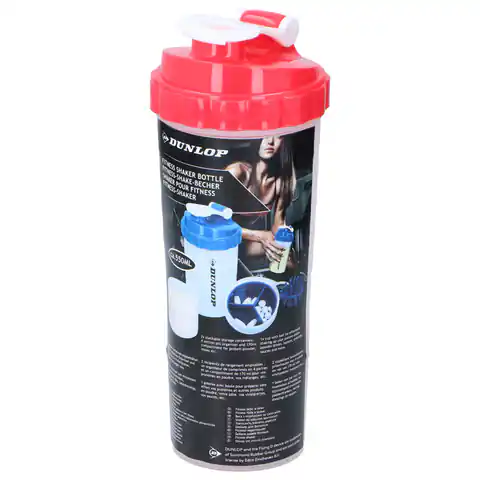 ⁨Dunlop - Butelka sportowa shaker z wygodnym zamykaniem 550 ml (czerwony)⁩ w sklepie Wasserman.eu