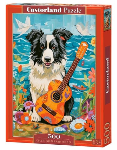 ⁨Puzzle 500 Collie, Guitar and the Sea CASTOR⁩ w sklepie Wasserman.eu