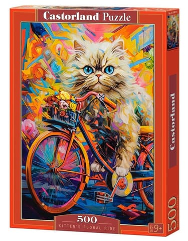 ⁨Puzzle 500 Kitten's Floral Ride CASTOR⁩ w sklepie Wasserman.eu