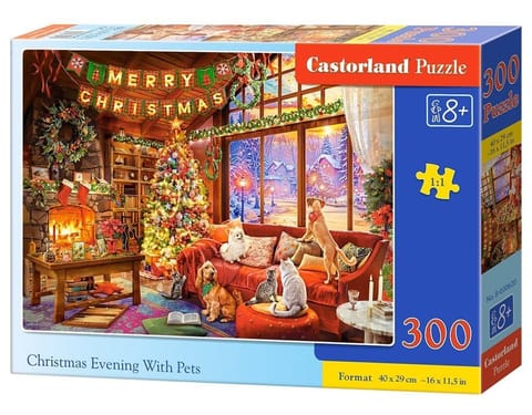 ⁨Puzzle 300 Christmas Evening With Pets CASTOR⁩ w sklepie Wasserman.eu
