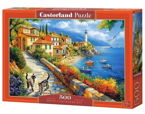 ⁨Puzzle 500 White Lighthouse Bay CASTOR⁩ w sklepie Wasserman.eu