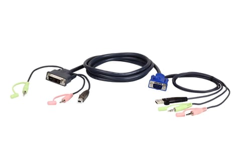 ⁨Aten VGA USB to DVI KVM Cable 1,8m⁩ w sklepie Wasserman.eu