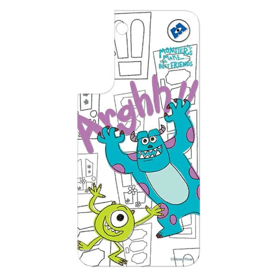 ⁨Panel Samsung GP-TOS901HIAGW do etui Frame Cover do Galaxy S22 Disney Monsters biały/white⁩ w sklepie Wasserman.eu