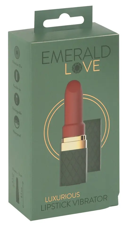 ⁨Wibrator Luxurious Lipstick 8,5cm Emerald Love⁩ w sklepie Wasserman.eu