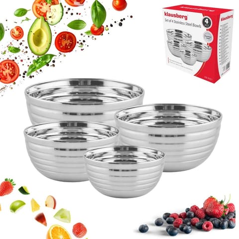 ⁨KOMPLET STALOWYCH MISEK KUCHENNYCH 11/14/19/22 cm KLAUSBERG KB-9051⁩ w sklepie Wasserman.eu