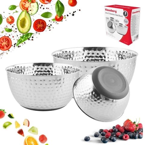 ⁨KOMPLET STALOWYCH MISEK KUCHENNYCH 16/20/22 cm KLAUSBERG KB-9053⁩ w sklepie Wasserman.eu