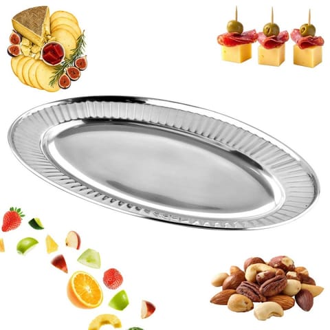 ⁨STALOWA TACA OWALNA DO SERWOWANIA 25cm KINGHOFF KH-2072⁩ w sklepie Wasserman.eu