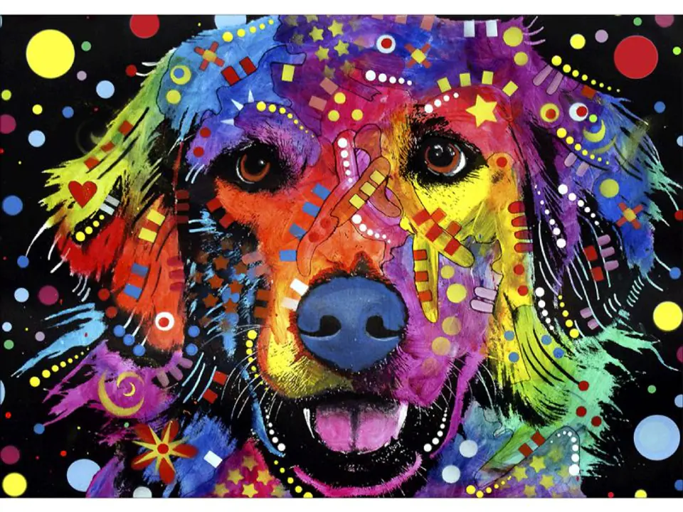 ⁨Diamond Embroidery, Painting, Diamond Mosaic Diamond Painting, ABSTRACT DOG 40x30cm⁩ at Wasserman.eu