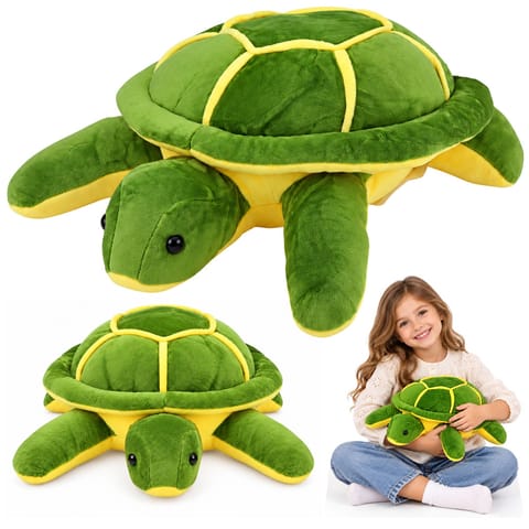 ⁨Pluszowy Żółw Maskotka Przytulanka Miękki Żółto-Zielony 33cm⁩ w sklepie Wasserman.eu