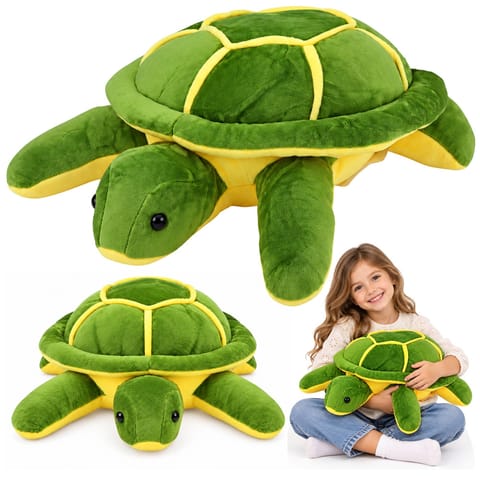 ⁨Duży Pluszowy Żółw Maskotka Przytulanka Miękki Żółto-Zielony 65cm⁩ w sklepie Wasserman.eu