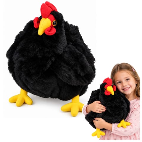 ⁨Pluszowa Kura Maskotka Przytulanka Miękka Puszysta Czarna 40 cm⁩ w sklepie Wasserman.eu