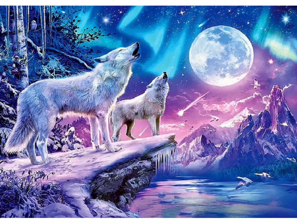 ⁨Diamond Embroidery, Painting, Diamond Mosaic Diamond Painting, PACK OF WOLVES 40x30cm⁩ at Wasserman.eu