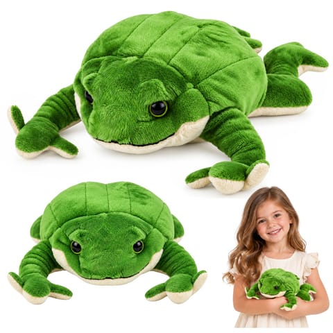 ⁨Pluszowa Żabka Maskotka Przytulanka Miękka Żaba Obciążeniowa Zielona 26 cm⁩ w sklepie Wasserman.eu