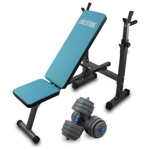 ⁨Ławka treningowa + zestaw hantli ze sztangą 40kg⁩ w sklepie Wasserman.eu