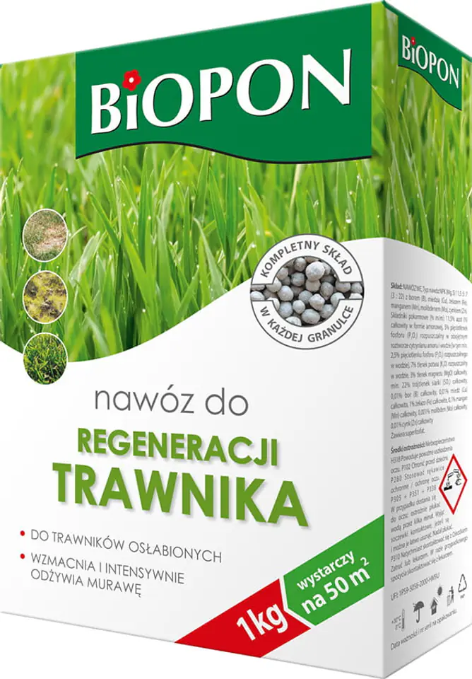 ⁨Nawóz do regeneracji trawnika Biopon 1kg⁩ w sklepie Wasserman.eu