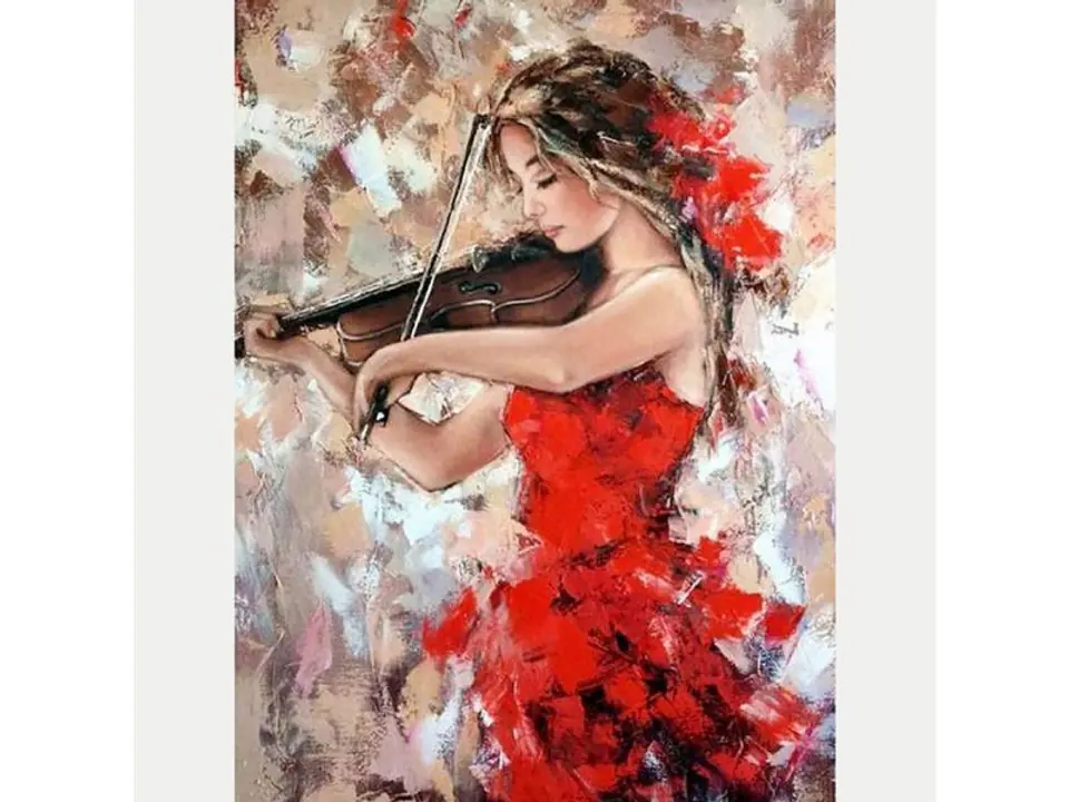 ⁨Diamond embroidery, painting, diamond mosaic diamond painting, violin playing 30x40cm⁩ at Wasserman.eu